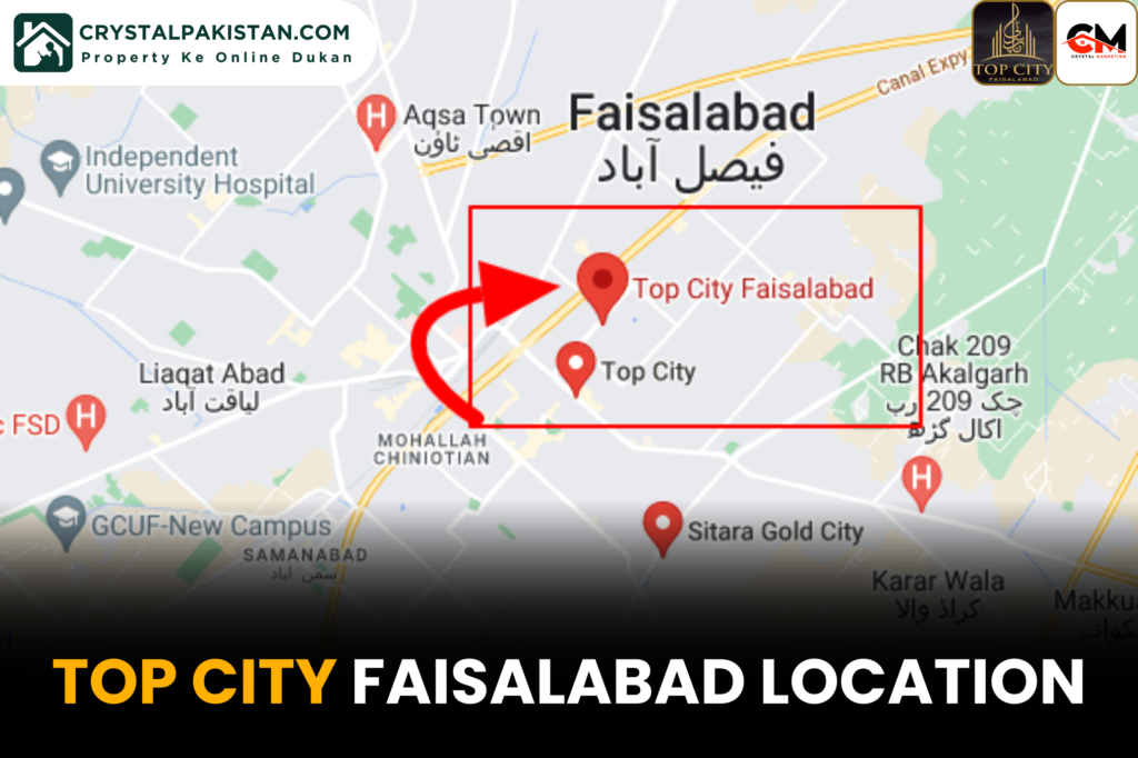 top city Faisalabad location map