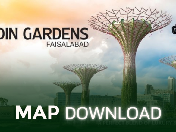 Din Gardens Faisalabad Map