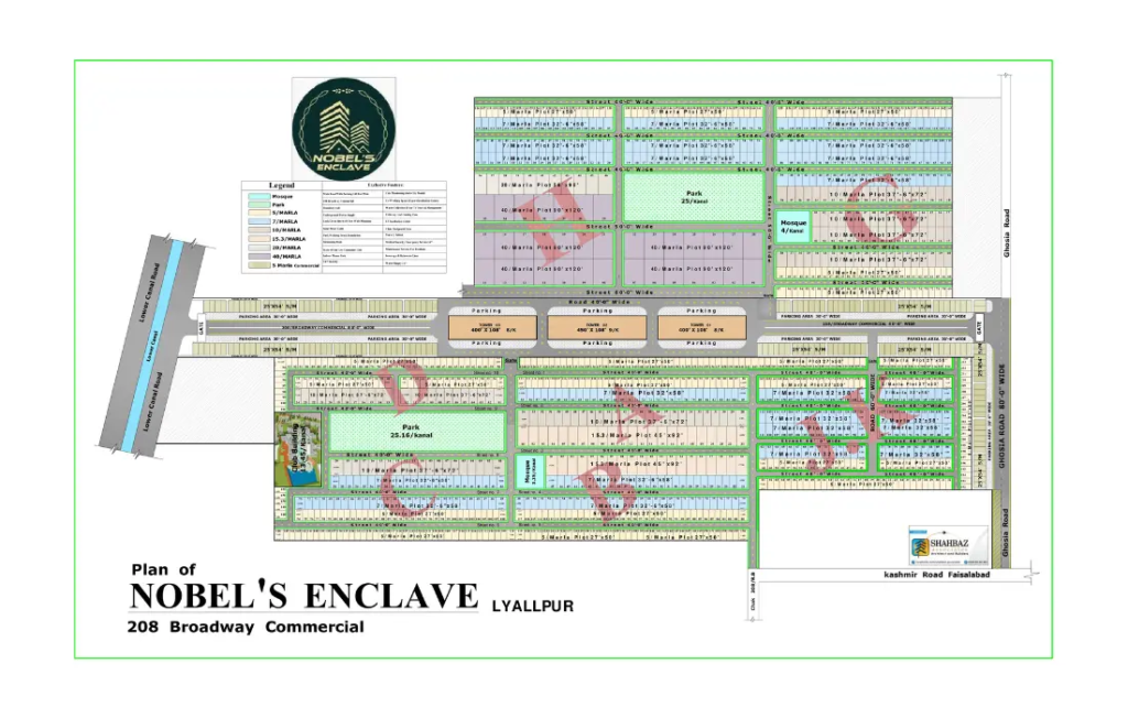 Noble's Enclave Map Faisalabad