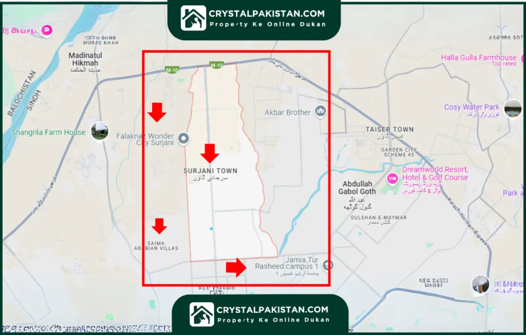Surjani Town Location