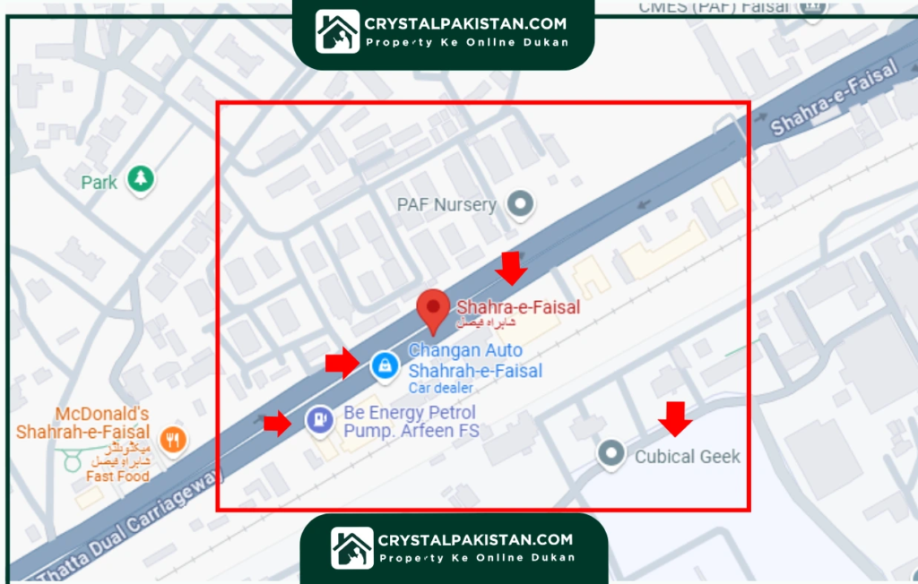 shahra e faisal location