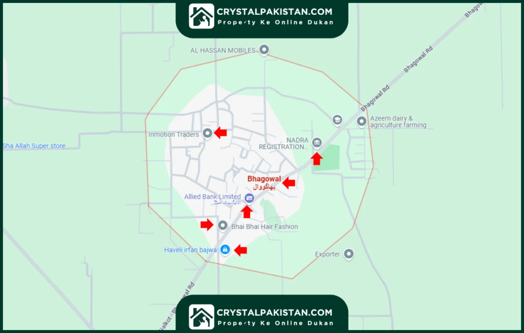 Bhagowal sialkot map