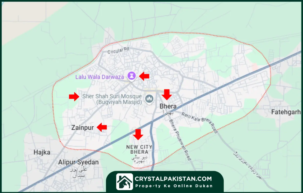 Bhera Sargodha Location
