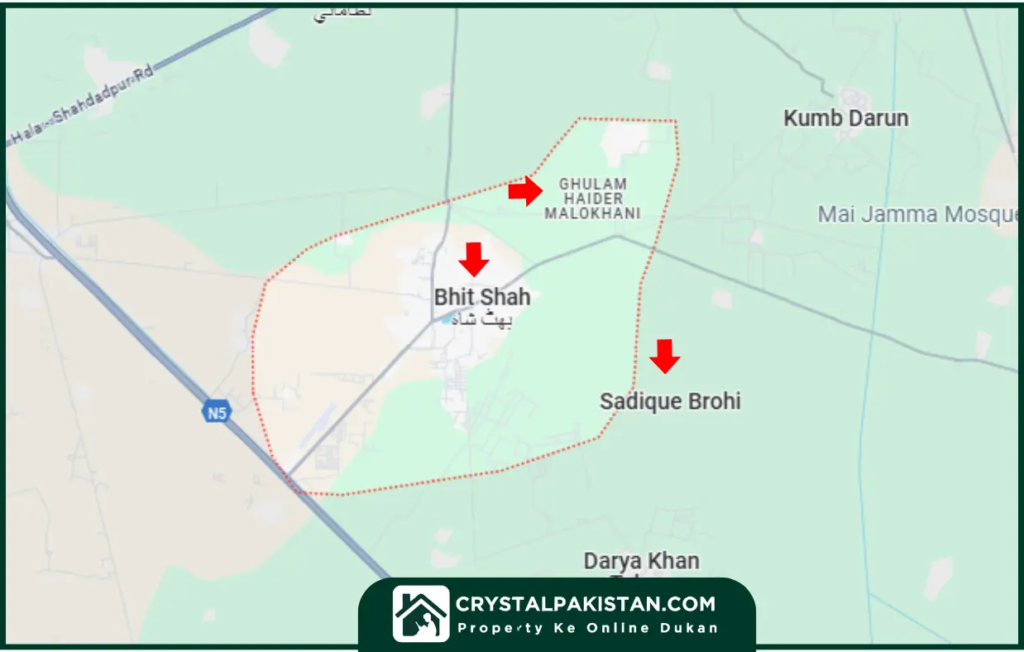 Bhit Shah Matiari Location