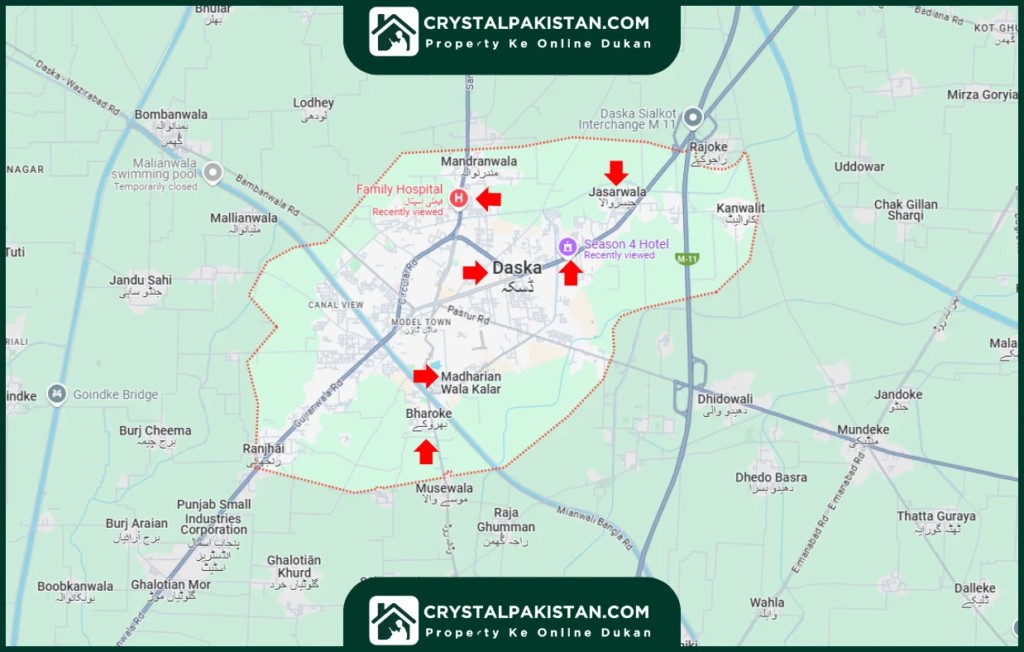 Daska sialkot map