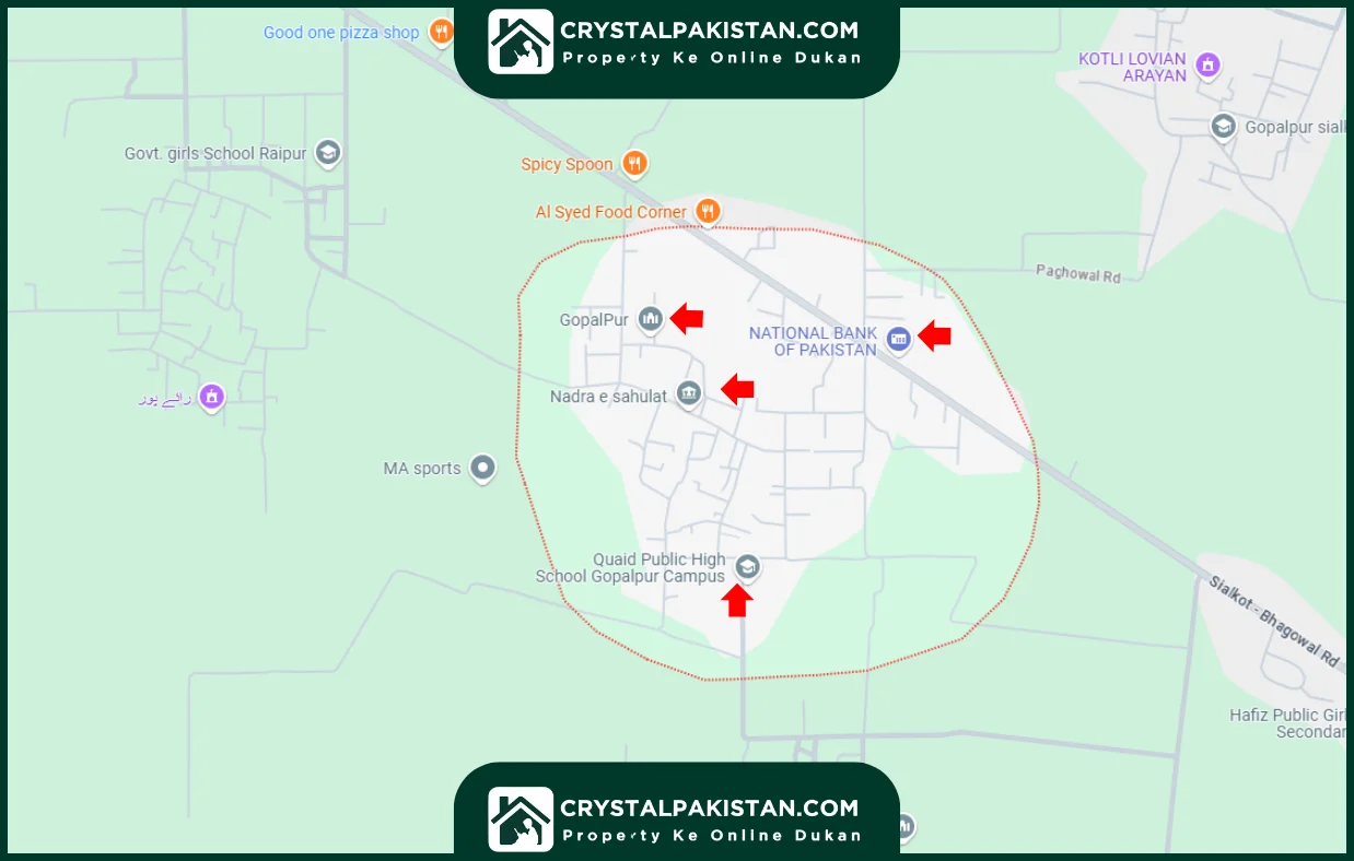 Gopalpur Sialkot map