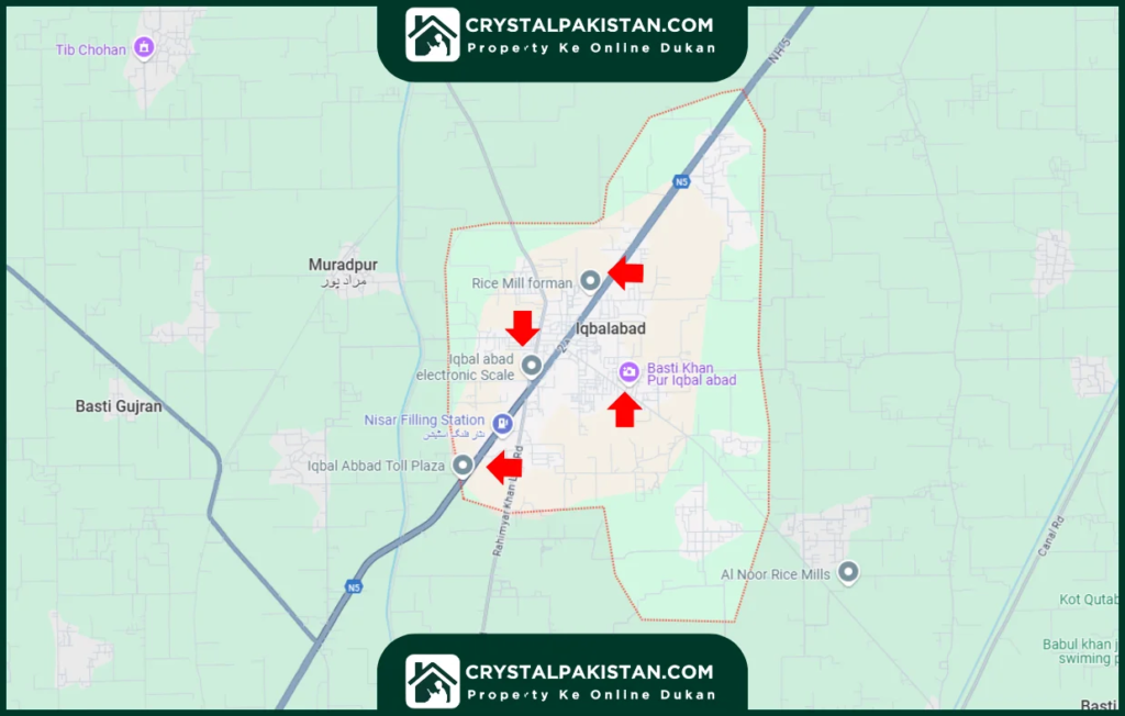 Iqbalabad Rahim Yar Khan map