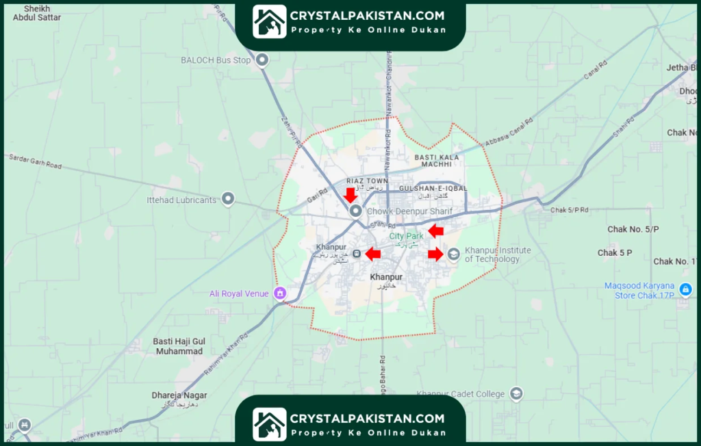 Khan Pur Rahim Yar Khan map