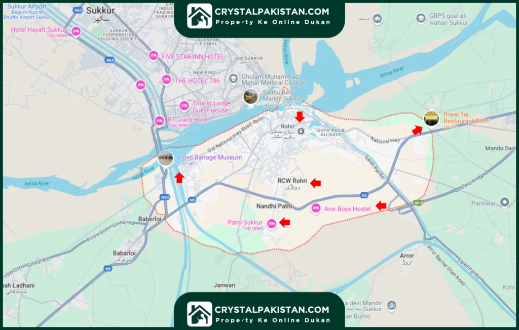 Rohri Sukkur map