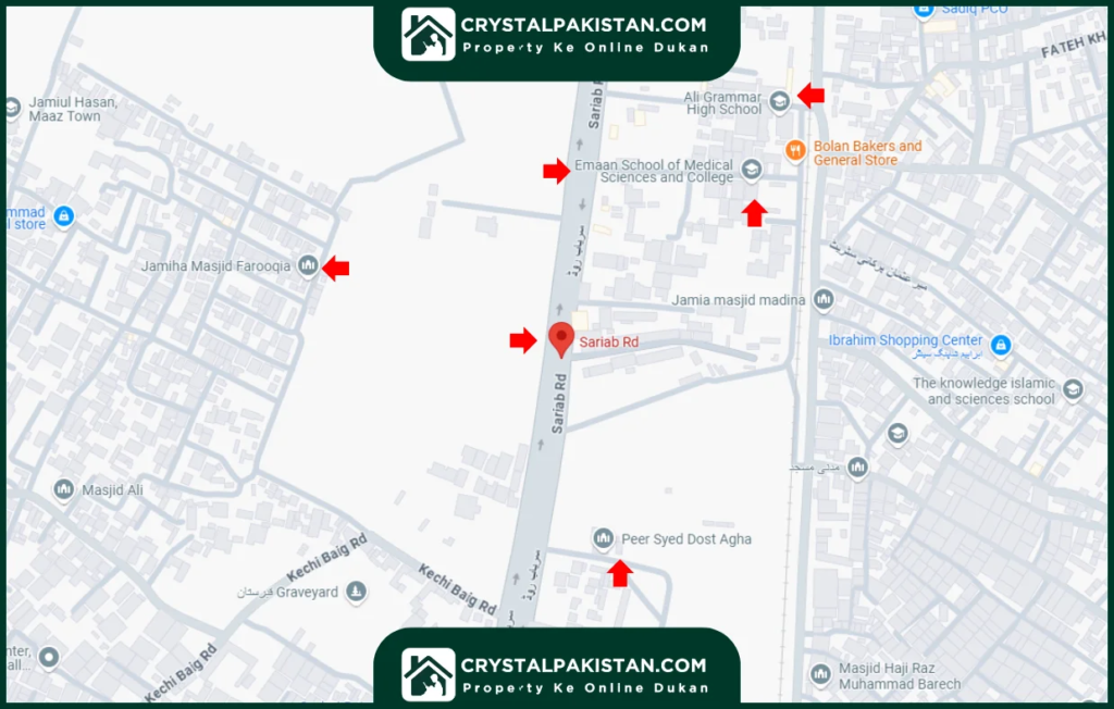 Sariab Road Quetta map