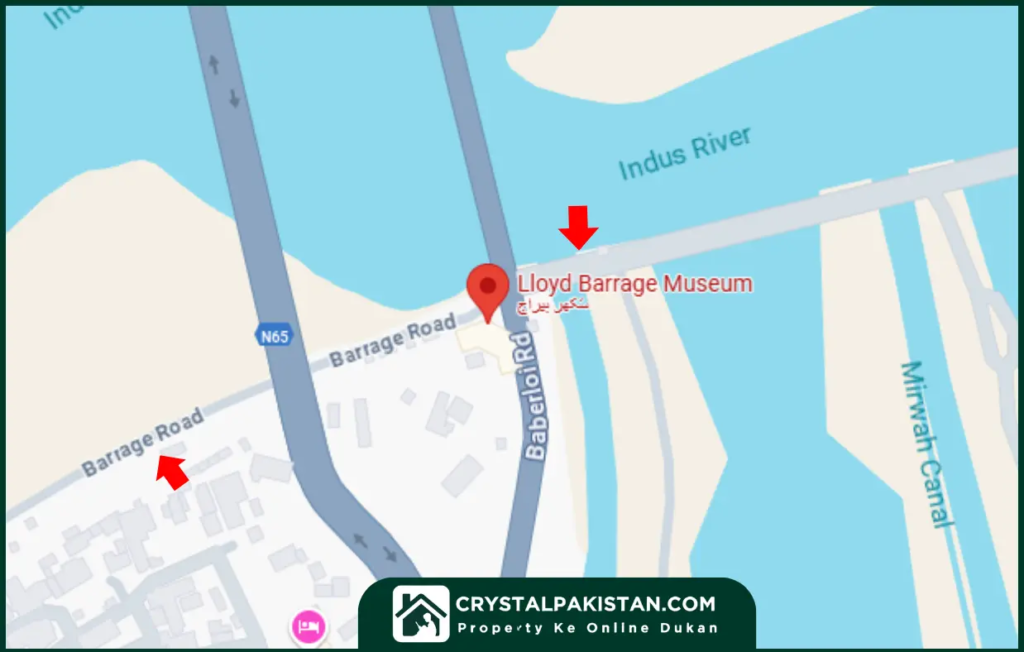 Sukkur Barrage Location