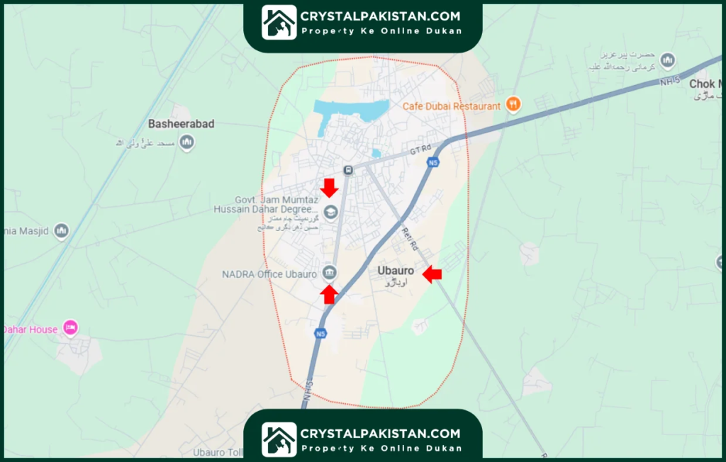 Ubauro Ghotki map