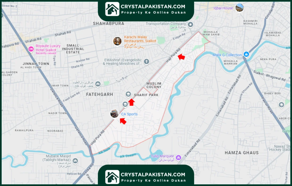 hajipura sialkot map