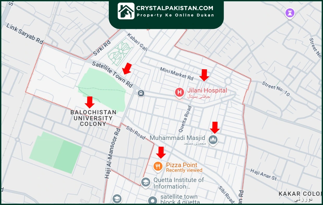 satellite town map