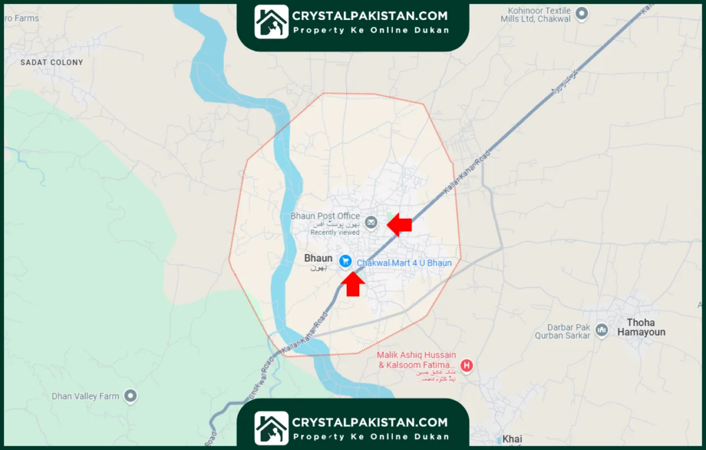 Bhaun Chakwal Map