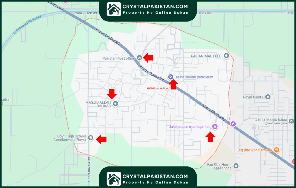 Gondlanwala Gujranwala Map