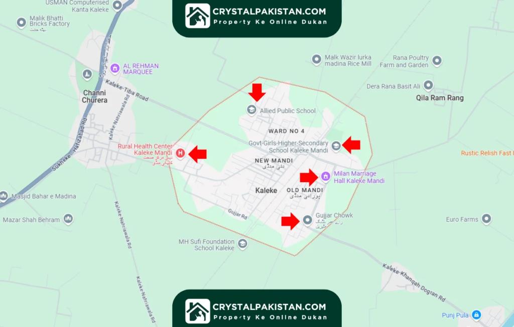 KALEKE Gujranwala Map