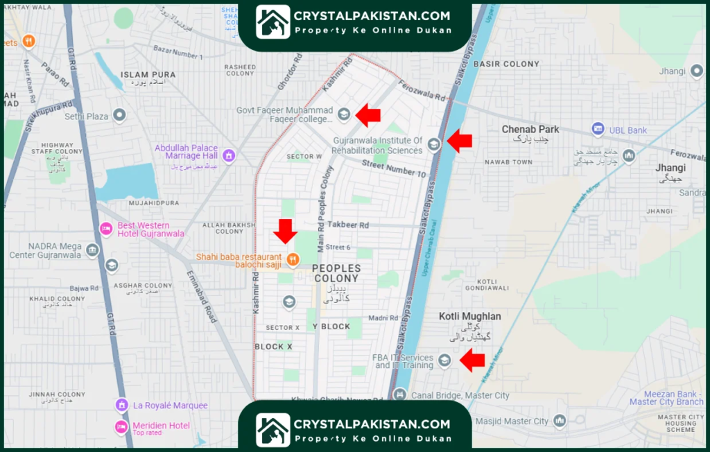 PEOPLES COLONY GUJRANWALA Map