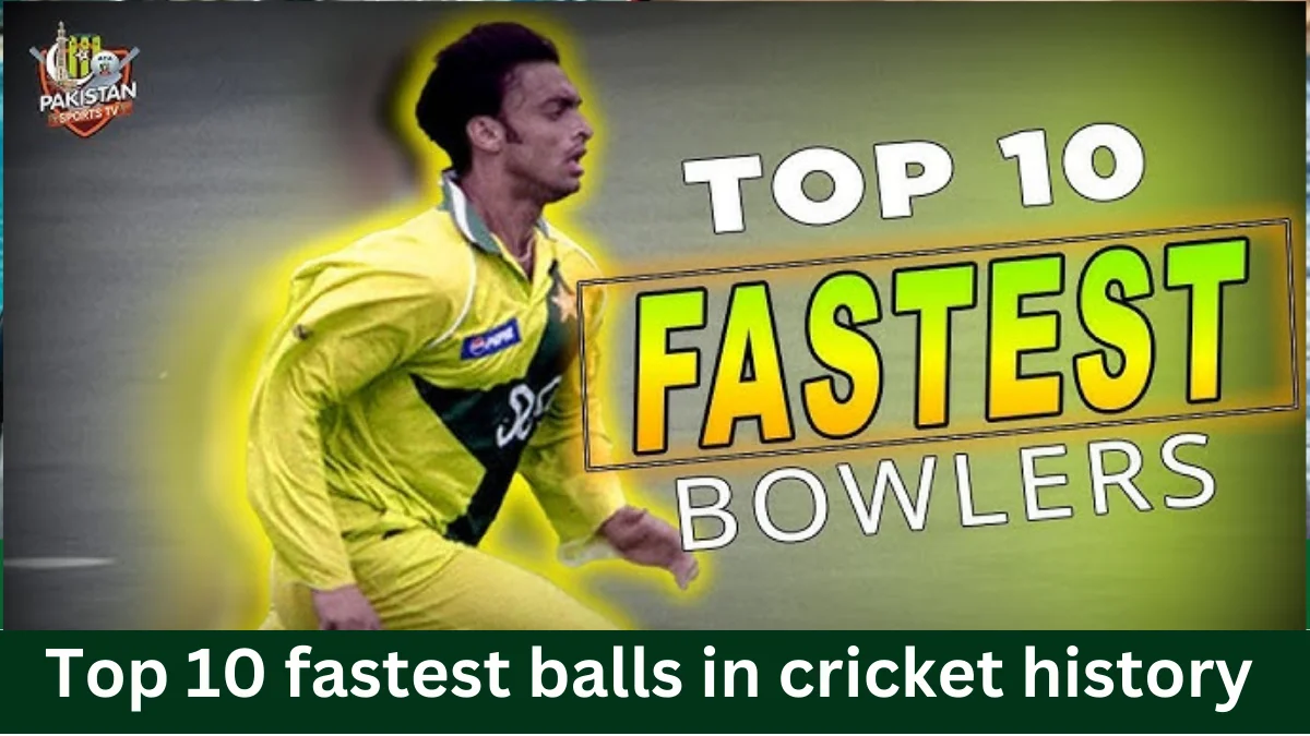 Top 10 fastest balls in cricket history featuring legendary pace bowler Shoaib Akhtar in action