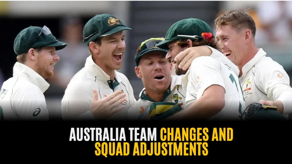 Australia Team Changes and Squad Adjustments with players celebrating during cricket match