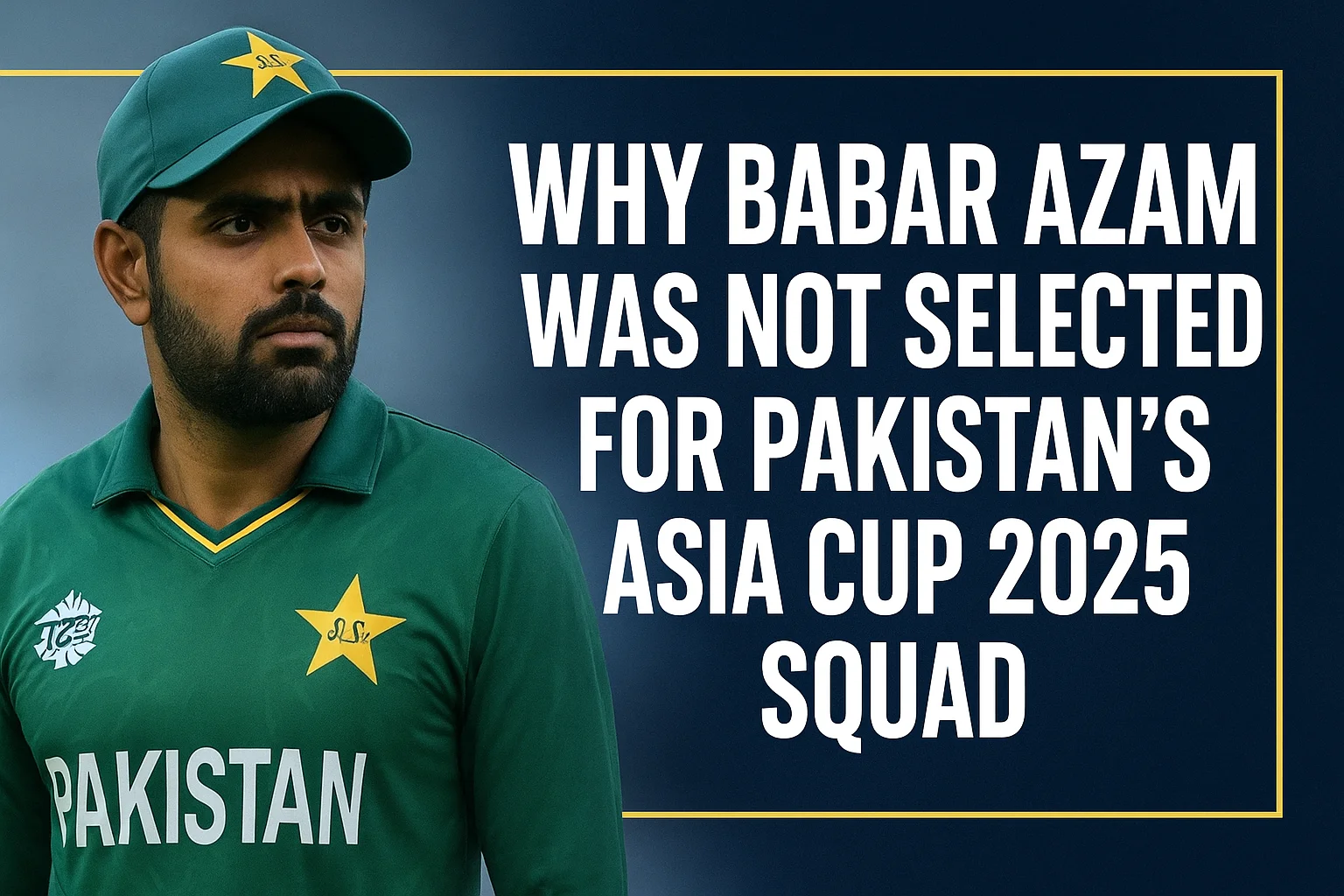 Babar Azam Left Out of Asia Cup 2025 – Big Surprise Ahead in Pakistan cricket squad announcement.