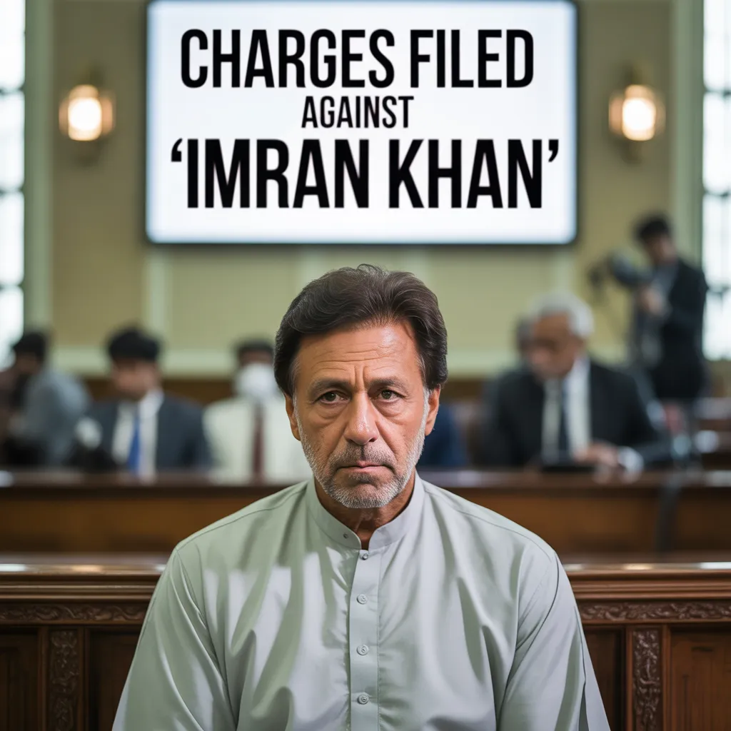 Charges Filed Against Imran Khan as he appears in court facing legal proceedings.