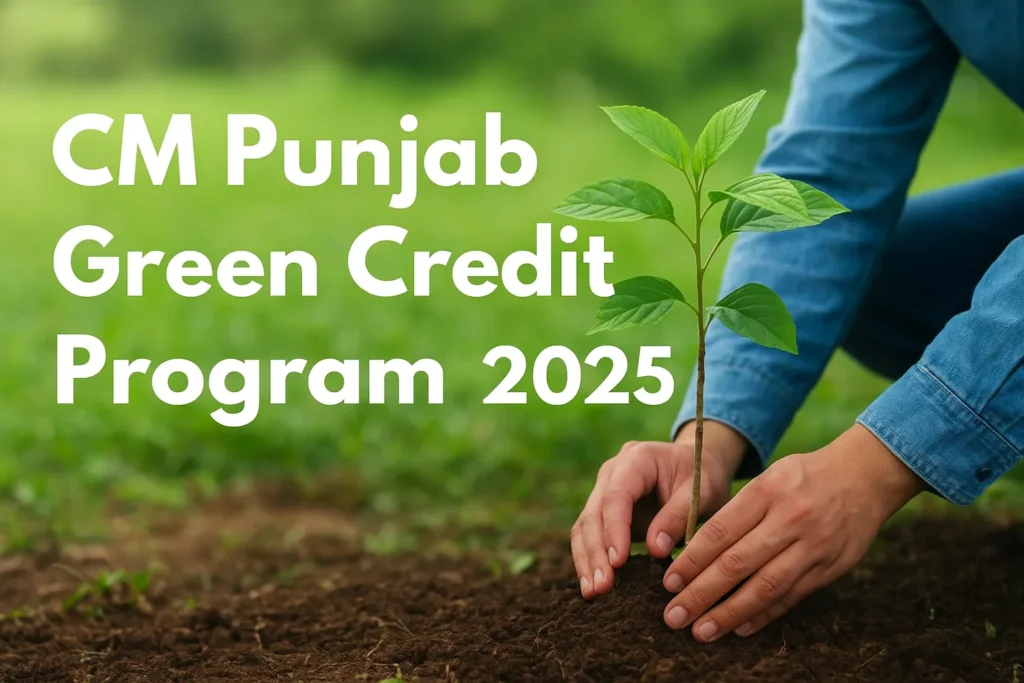 CM Punjab Green Credit Program 2025 card for youth with cash rewards and government support in Punjab