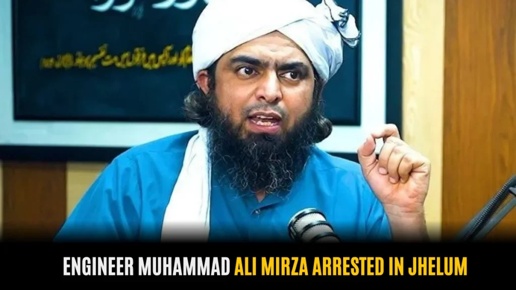 News update image showing Engineer Muhammad Ali Mirza Arrested in Jhelum during police action, highlighting latest incident details.