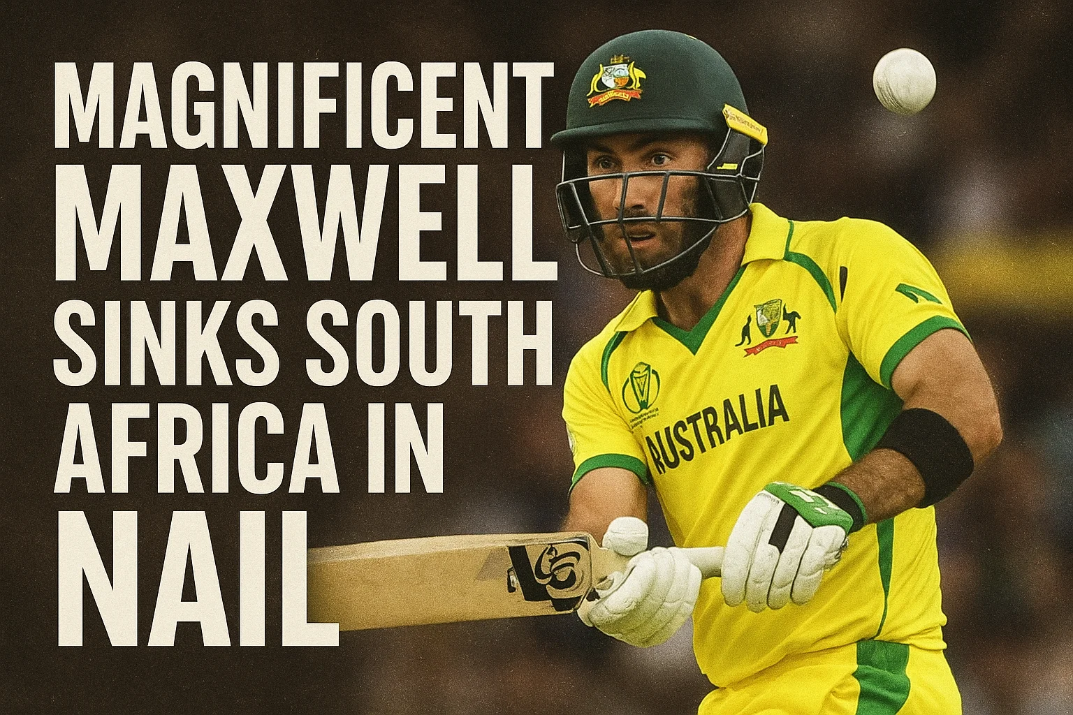 Glenn Maxwell leads Australia to epic nail-biting win against South Africa with heroic batting performance.
