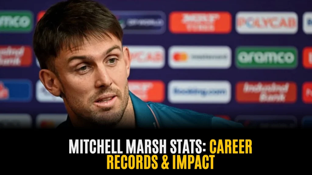 Mitchell Marsh stats with career records and impact highlighted during cricket press conference