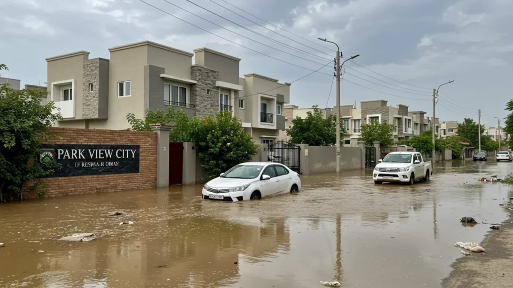 park view city lahore flood situation