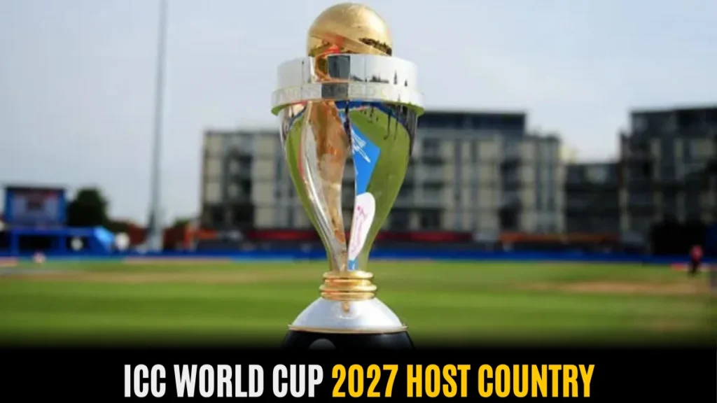 Why Africa Was Chosen to Host the 2027 Cricket World Cup: Trophy at stadium showing Africa's cricket growth.