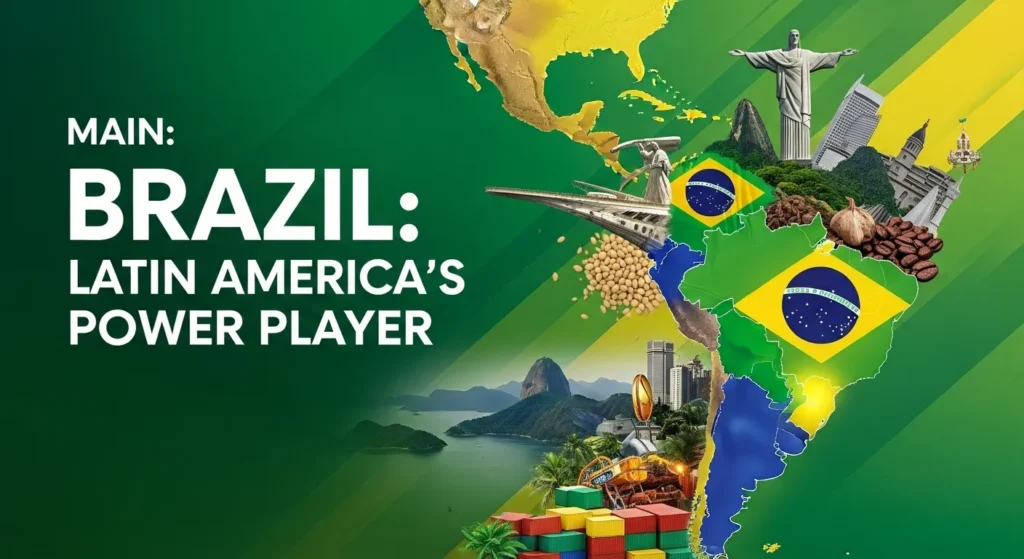 Brazil as Latin America's top economy with exports and landmarks, featured in the Top 10 Powerful Countries in the World.