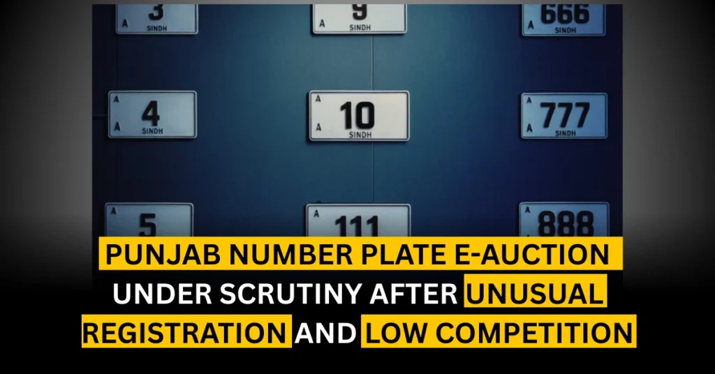 Punjab Number Plate E-Auction Under Scrutiny After Unusual Registration and Low Competition