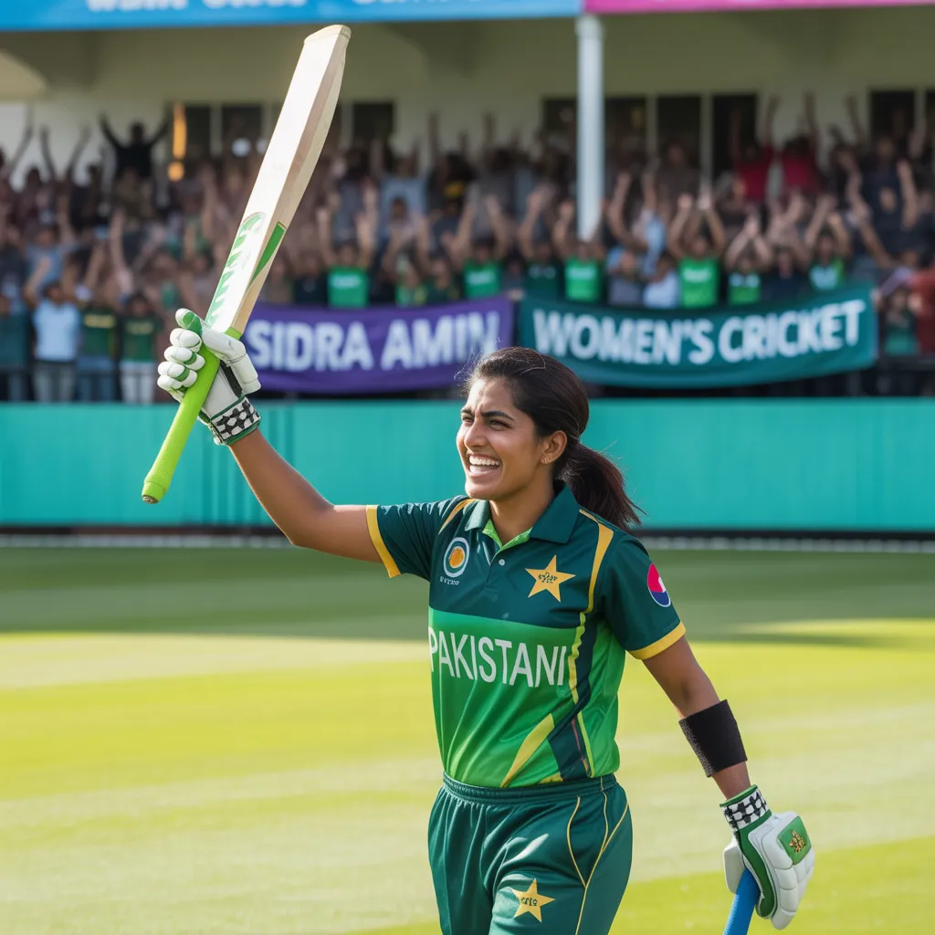 South Africa Beat Pakistan by 8 Wickets as Sidra Amin shines in women’s cricket with a brilliant batting display.