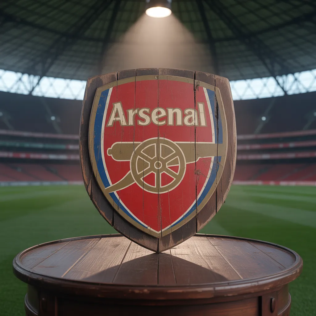 Arsenal Performance in the 1-0 Defeat – Arsenal logo displayed inside stadium after Premier League loss
