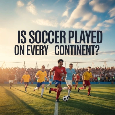 Soccer players competing on a sunny field with a crowd, raising the question “Is soccer the only universal game” globally.
