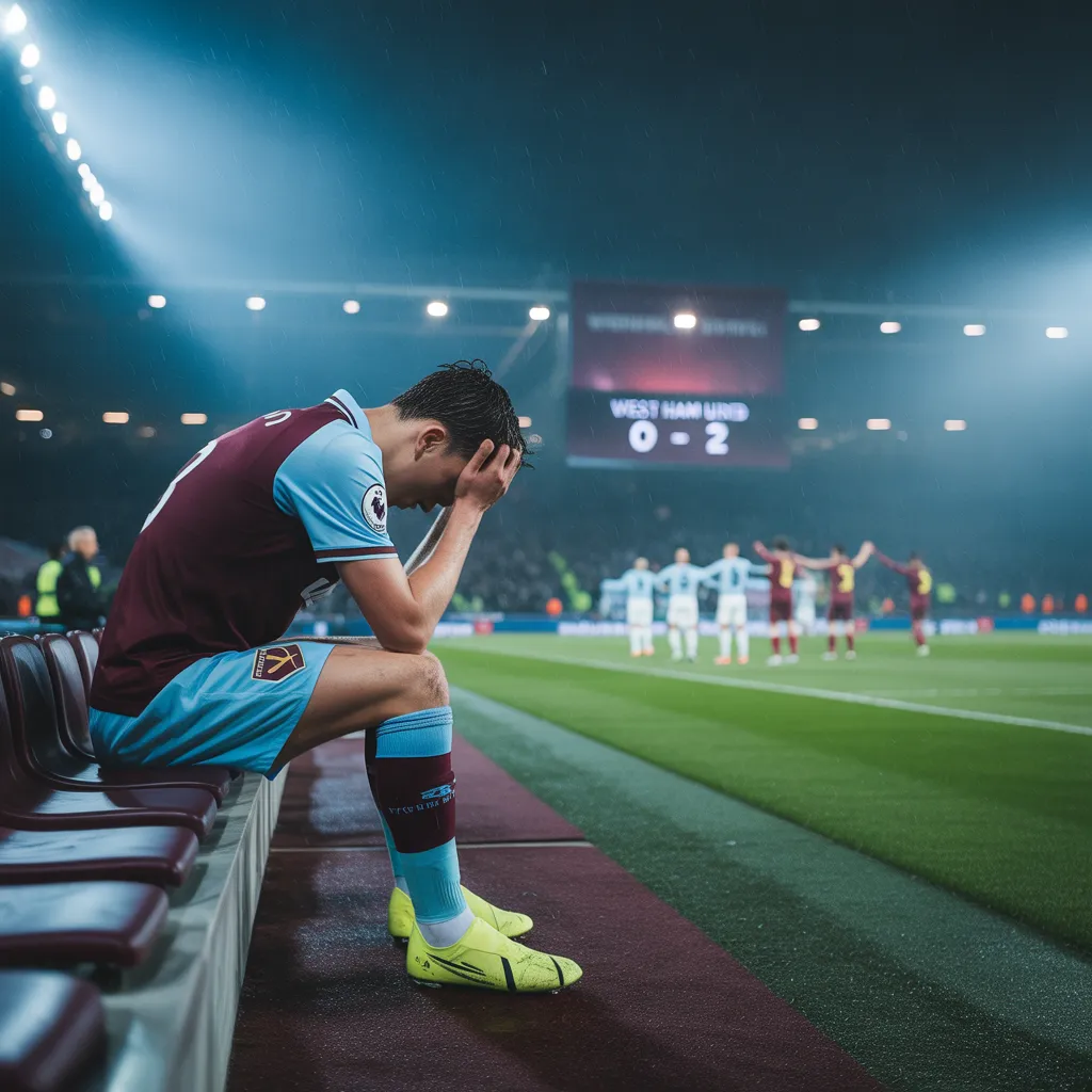 West Ham player reacts in frustration after 3-0 loss to Tottenham in Premier League 2025-26: Tottenham 3-0 West Ham Victory!