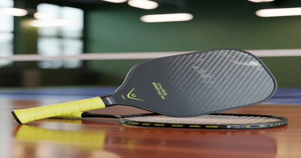 What pickleball paddle best for badminton player with lightweight carbon design on indoor court floor