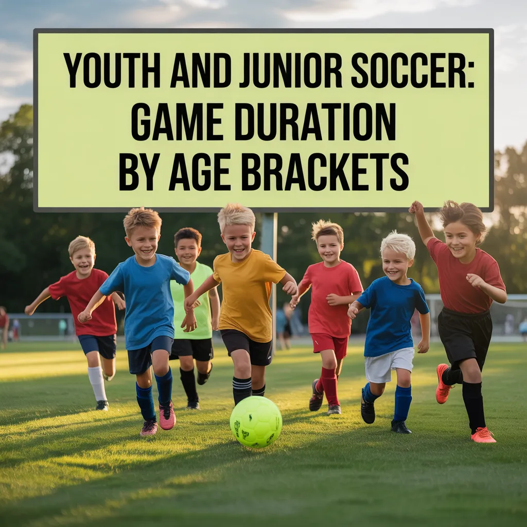 Kids playing youth soccer, showing game duration by age groups and explaining how long do soccer games last."