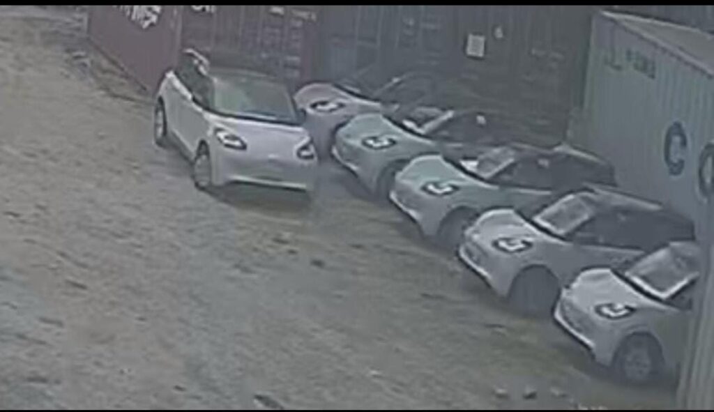 CCTV footage from a yard in Karachi show