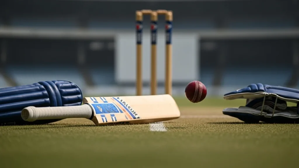 Cricket gear on pitch symbolizing AB de Villiers slams India controversial Asia Cup actions debate.