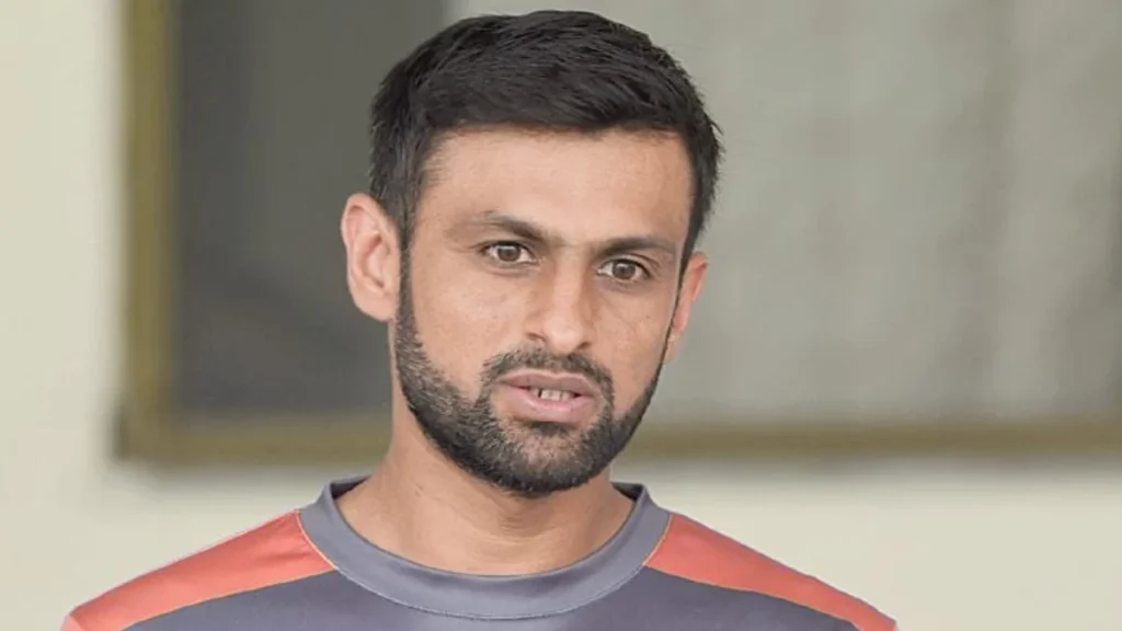 Shoaib Malik and Sana Javed Divorce news as Shoaib Malik appears serious during a public appearance.