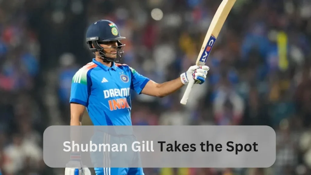 Shubman Gill Takes the Spot as he celebrates after a brilliant batting performance in an international cricket match.